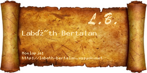 Labáth Bertalan névjegykártya