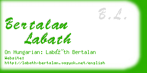 bertalan labath business card